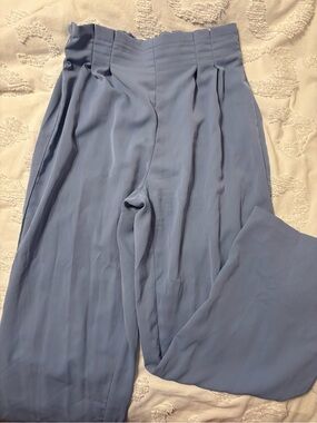 SHEIN Dusty Blue High-Rise Trousers